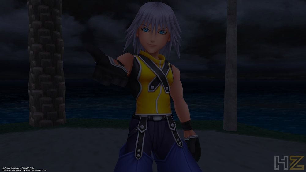 Riku en una escena nocturna de Kingdom Hearts Collection I - III.
