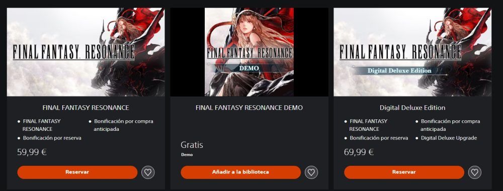Precios FF Resonance
