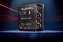 Chasis para PC ASUS ROG Cronos con paneles de vidrio templado e iluminación ARGB en color rojo y blanco.