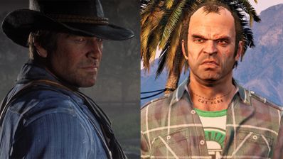 Comparativa visual de los protagonistas de GTA V Y RDR 2 en primer plano.