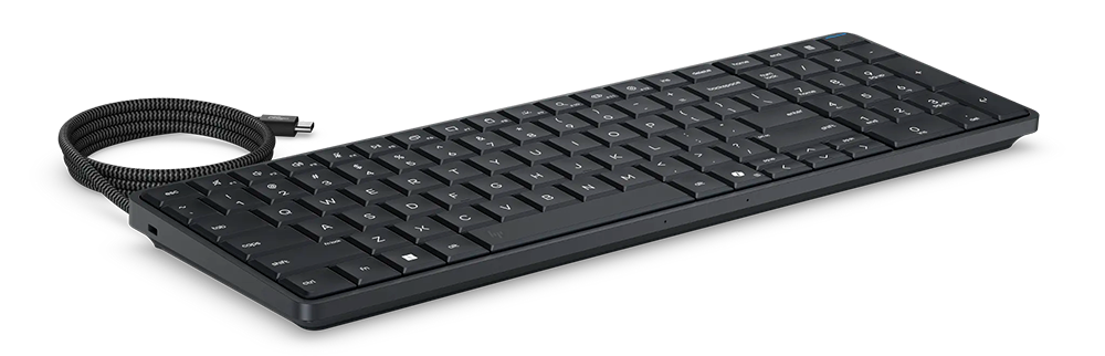 Teclado EliteBoard G2A en color negro con cable USB sobre fondo oscuro.