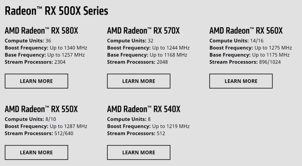 AMD Radeon RX 500X