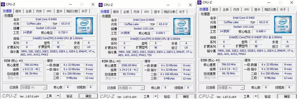 Intel Core i5-9400F vs i5-8400 vs i5-8500